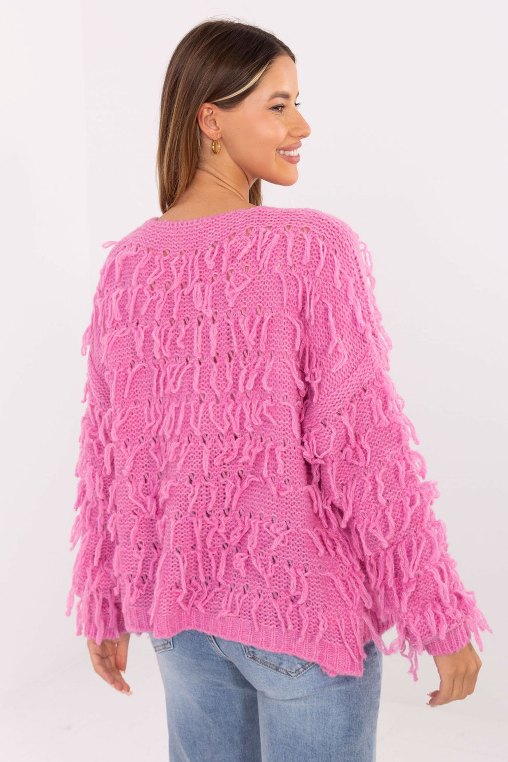 Sweter Kardigan Model MI-SW-1308.21 Pink - Rue Paris - obrazek 4