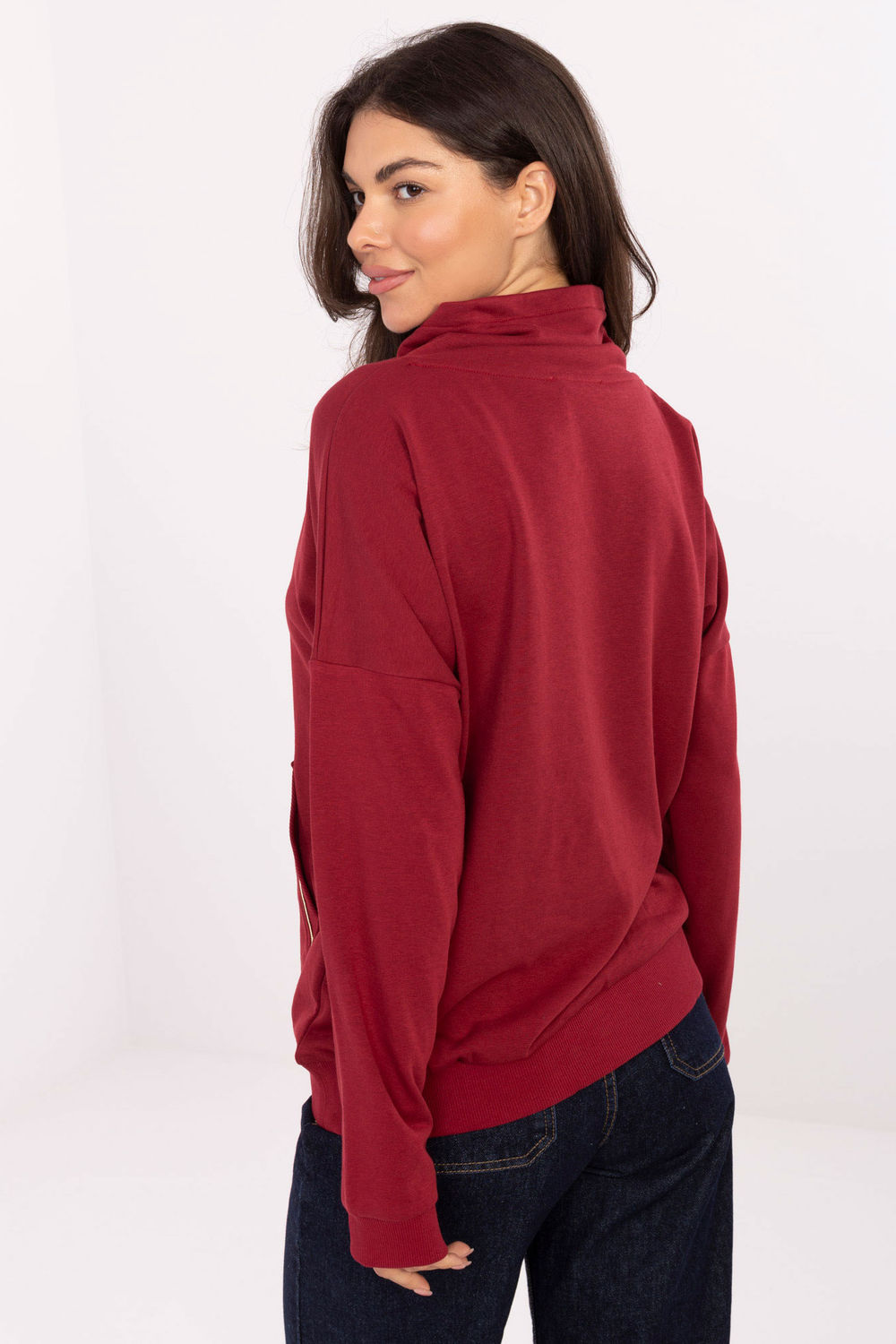 Bluza Damska Model RV-BL-A874.01P Bordo - Rue Paris - obrazek 3
