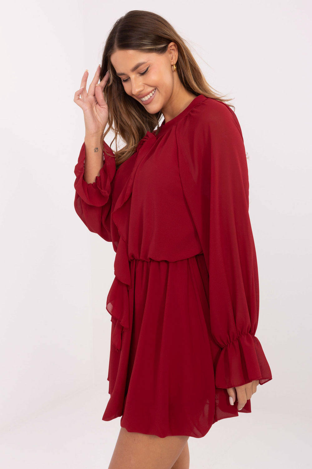 Sukienka Model MI-SK-A1554.26 Bordo - Rue Paris - obrazek 3