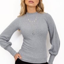 Bluzka Model RV-BZ-5223.15 Grey – Rue Paris