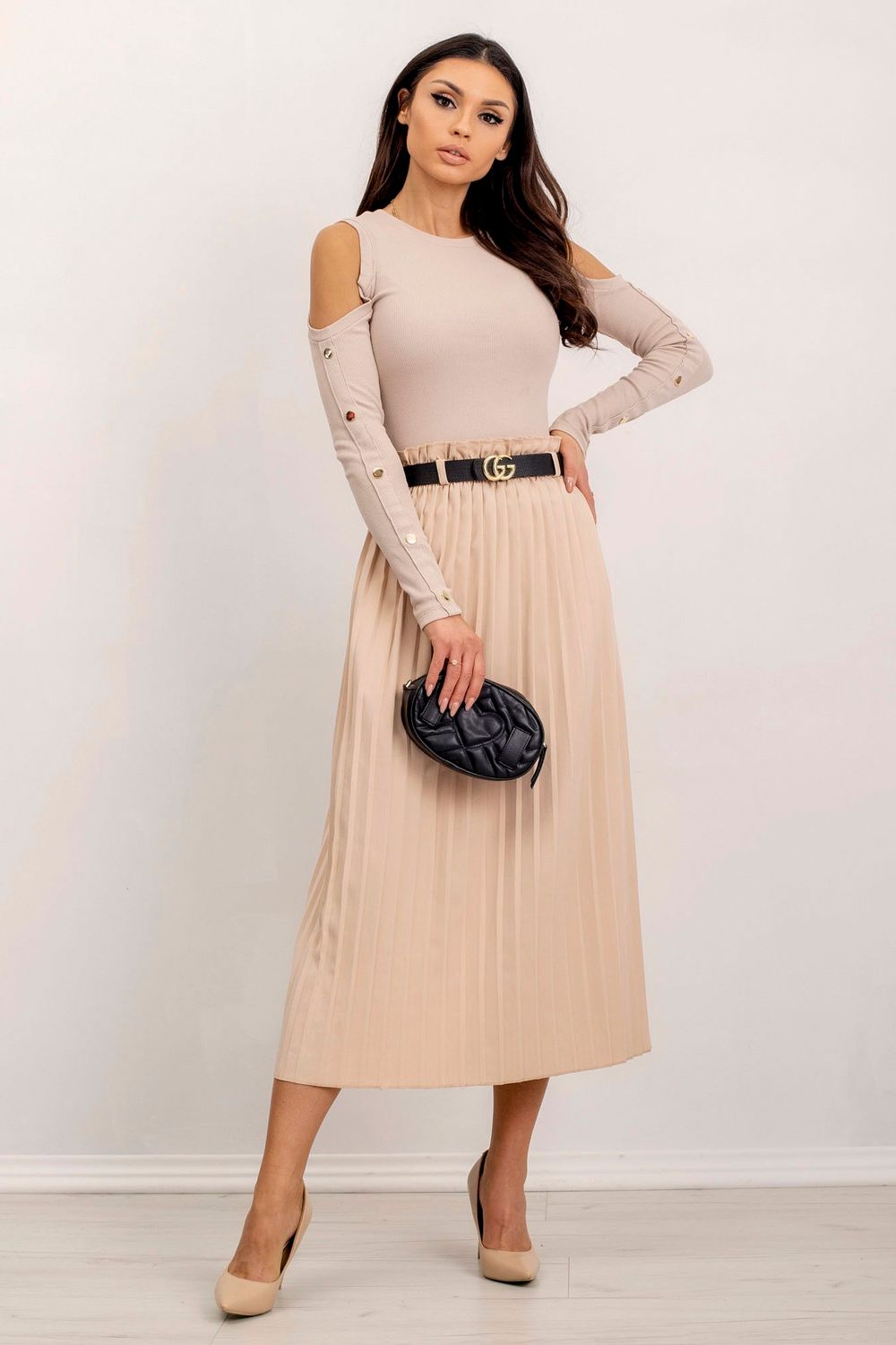 Bluzka Model RV-BZ-5099-1.07 Beige - Rue Paris - obrazek 3