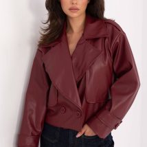 Płaszcz Damski Model IT-KR-FL9558.60 Bordo – Rue Paris