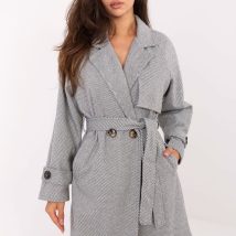 Płaszcz Damski Model IT-PL-A9589.58 White/Grey – Rue Paris