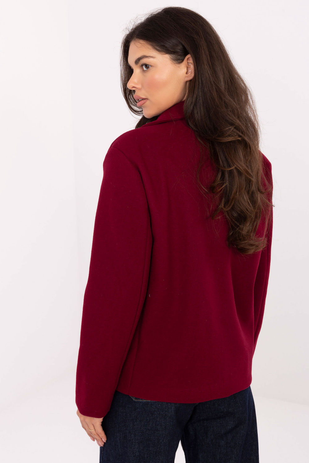 Płaszcz Damski Model IT-KR-FL9559.02P Bordo - Rue Paris - obrazek 4