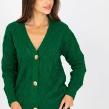 Sweter Kardigan Model LC-SW-8035.06X Dark Green – Rue Paris