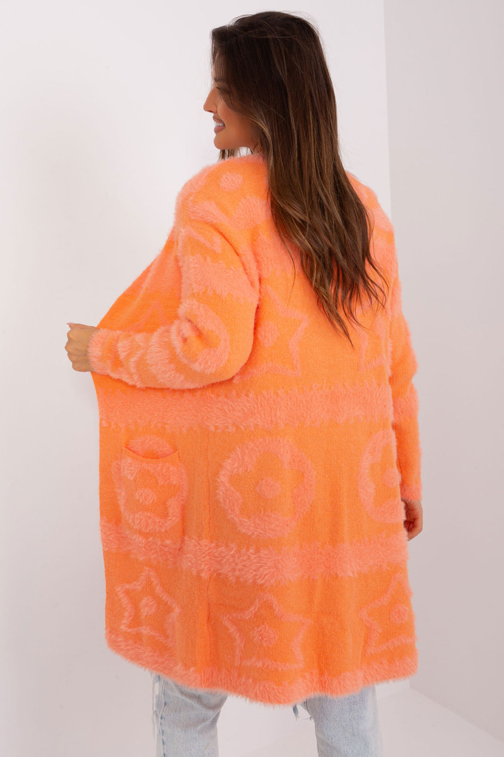 Sweter Kardigan Model AT-SW-234503.00P Orange - AT - obrazek 4