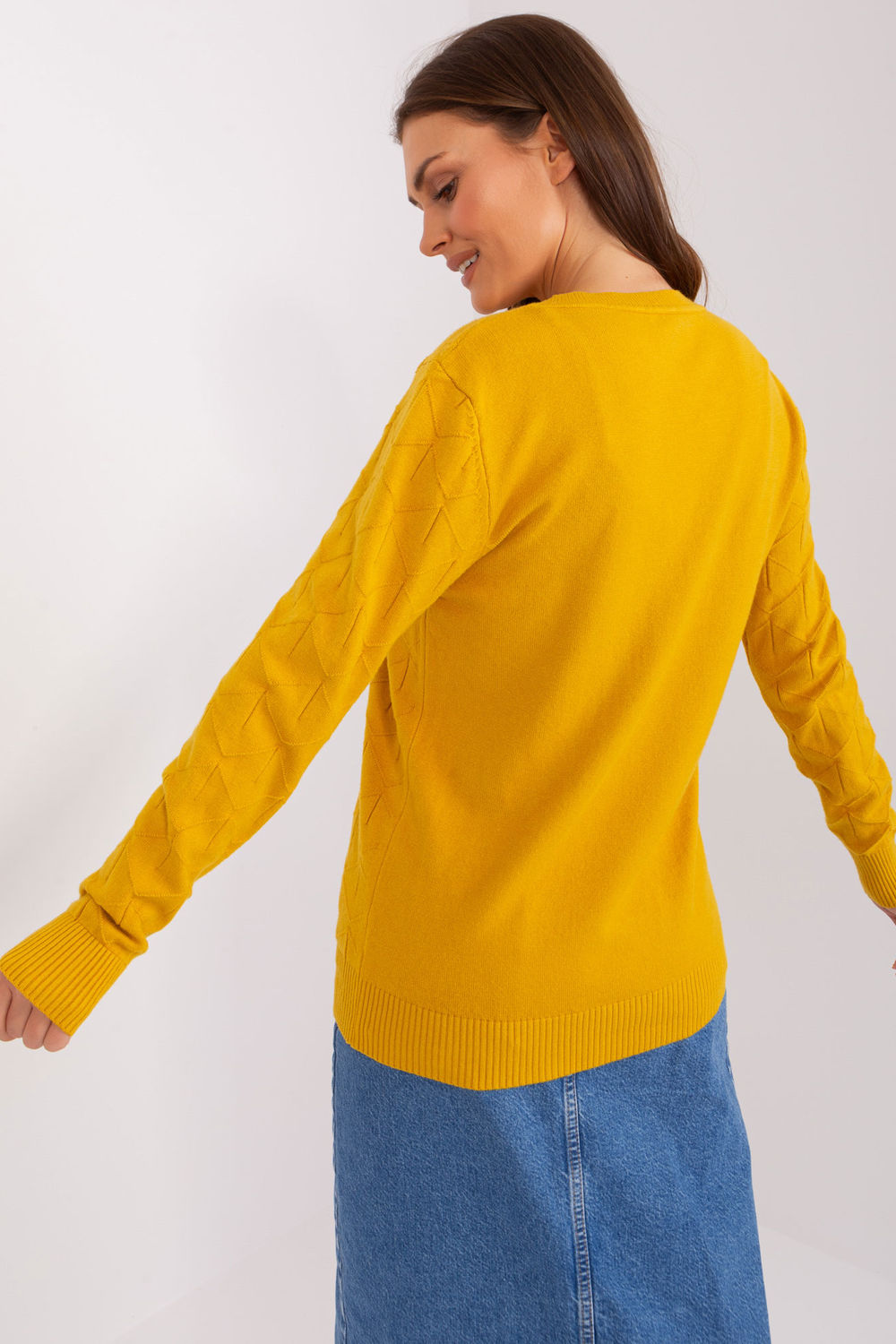 Sweter Damski Model AT-SW-232901.25X Dark Yellow - AT - obrazek 4