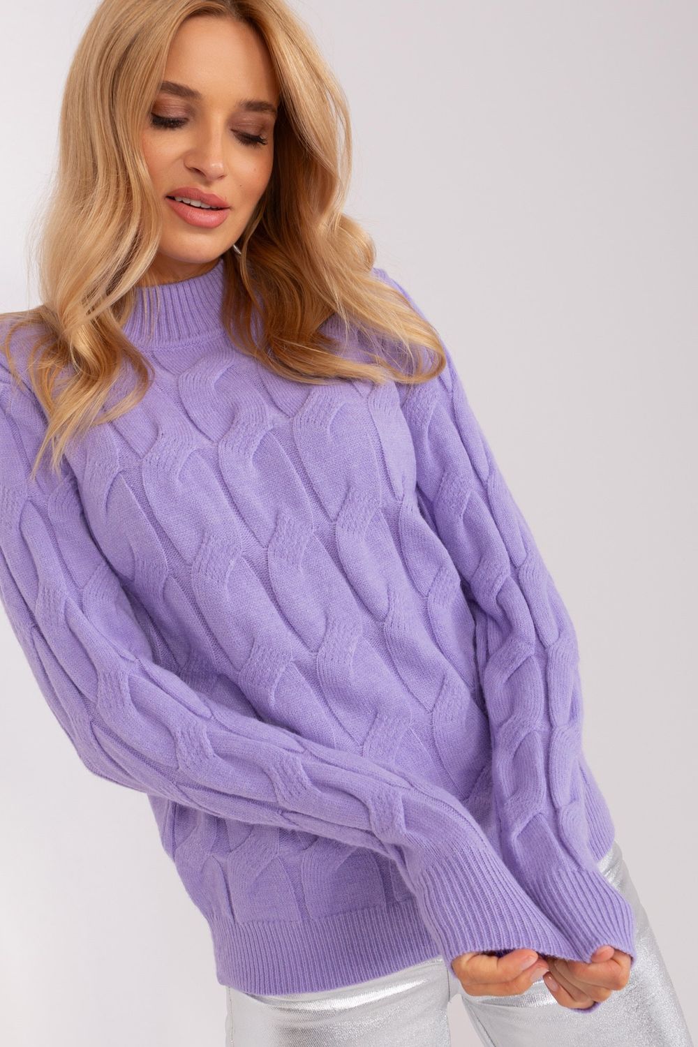 Sweter Damski Model AT-SW-2235.00P Light Violet - AT - obrazek 3
