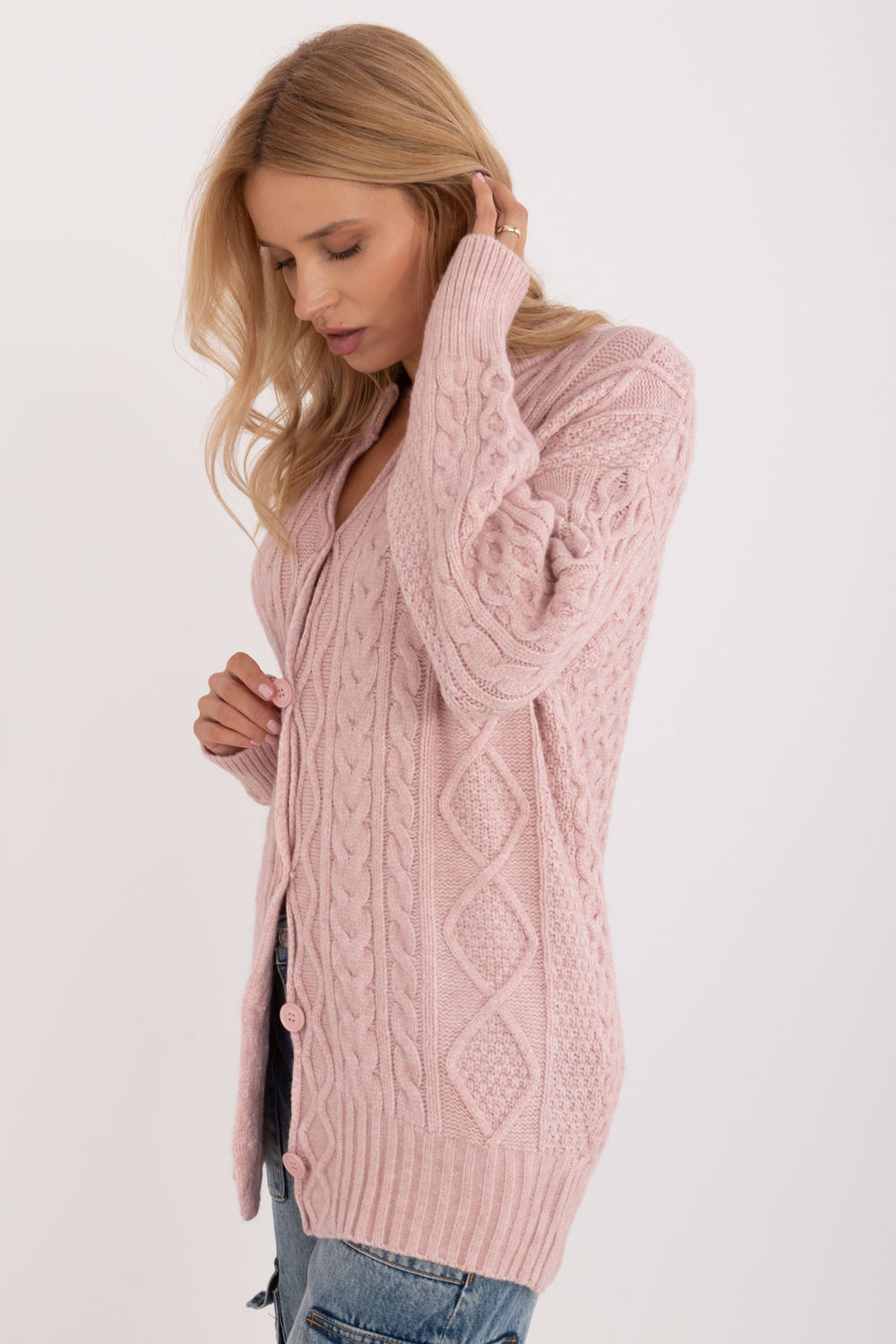 Sweter Damski Model AT-SW-23525.21 Light Pink - AT - obrazek 3