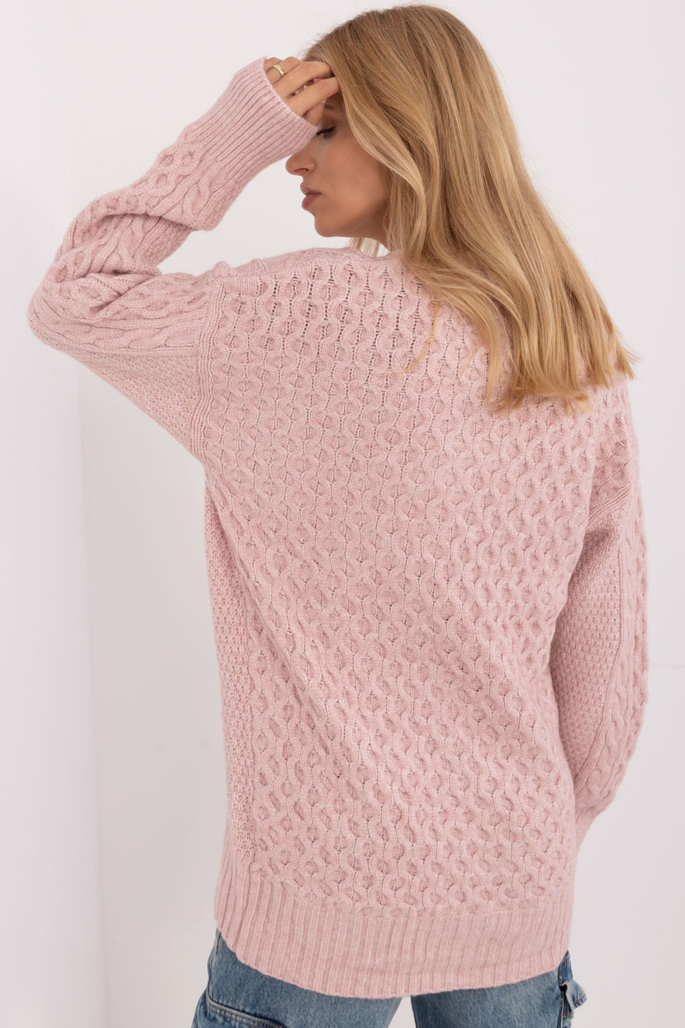 Sweter Damski Model AT-SW-23525.21 Light Pink - AT - obrazek 4