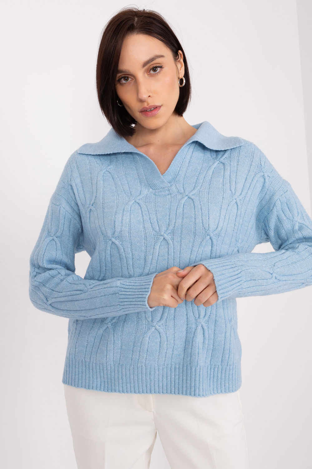 Sweter Damski Model AT-SW-2349-2.27 Light Blue - AT