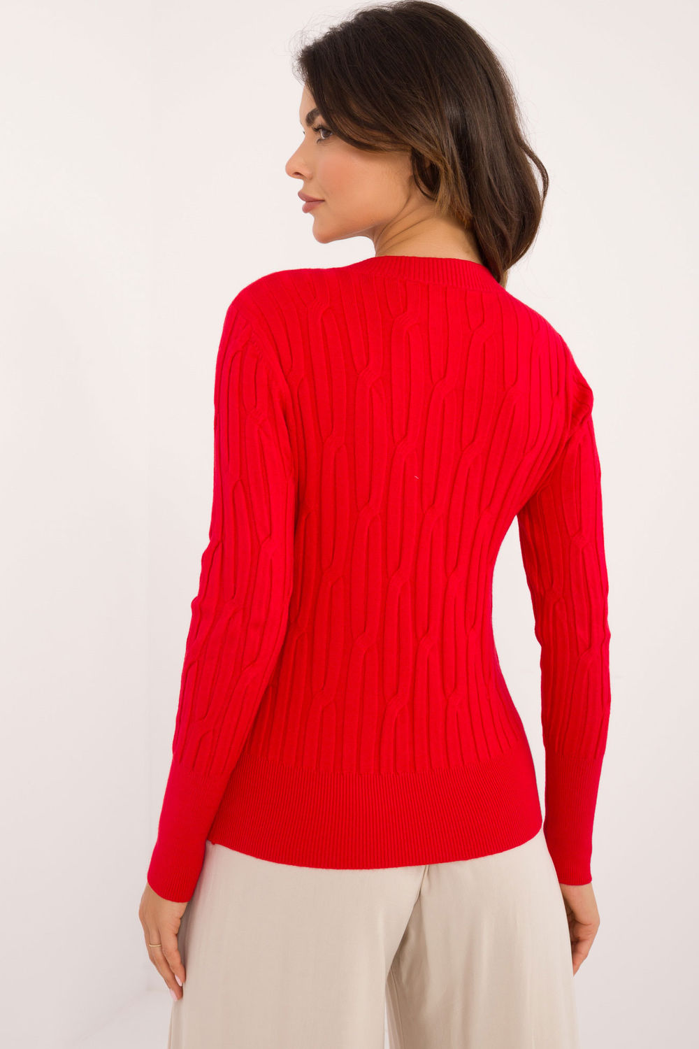 Sweter Damski Model AT-SW-2338-2.61 Red - AT - obrazek 4