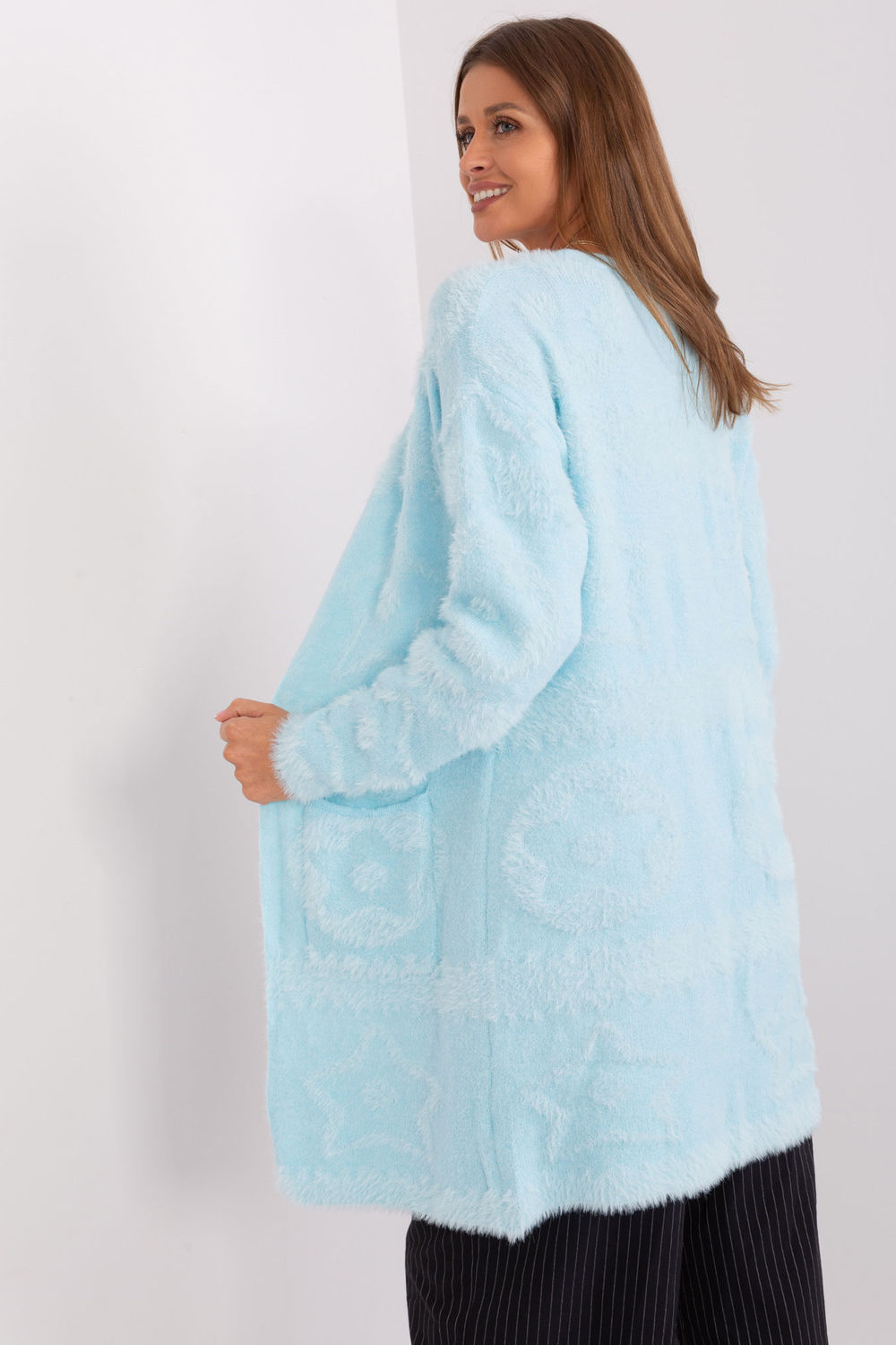 Sweter Kardigan Model AT-SW-234503.00P Light Blue - AT - obrazek 4