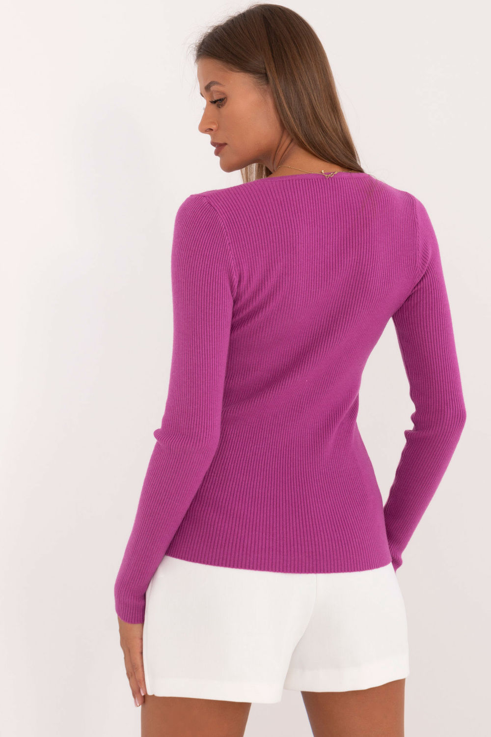 Sweter Damski Model AT-SW-2332-2.65 Dark Violet - AT - obrazek 4