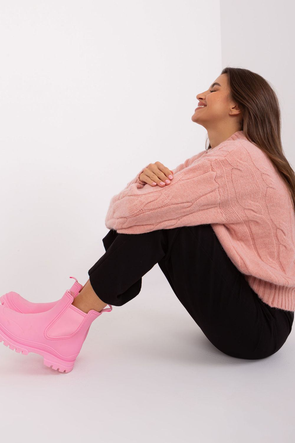 Sweter Damski Model AT-SW-0146.10P Light Pink - AT - obrazek 3