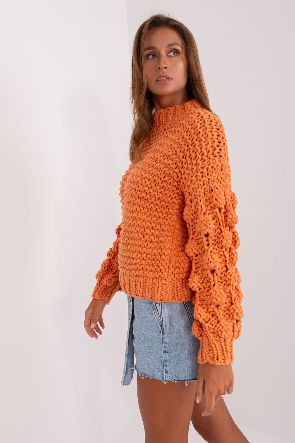 Sweter Damski Model AT-SW-2382.97P Orange - AT - obrazek 4