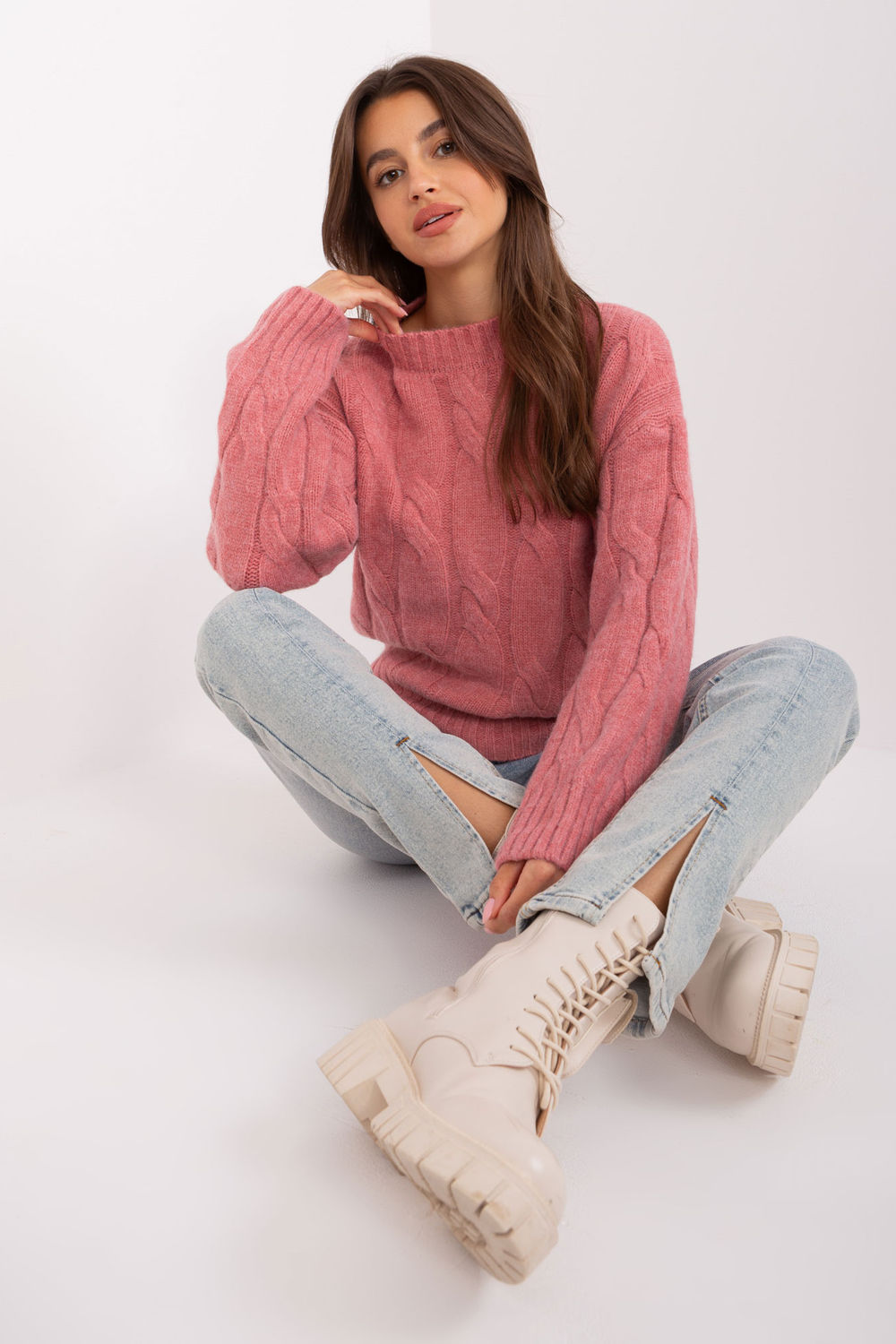 Sweter Damski Model AT-SW-0146.10P Pink - AT - obrazek 4