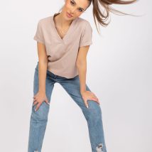 T-shirt Damski Model RV-TS-7666.19 Beige – BFG