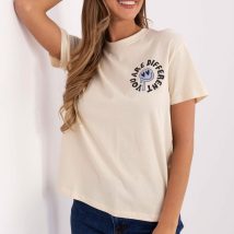 T-shirt Damski Model D12022AC02645E Light Beige – Sublevel