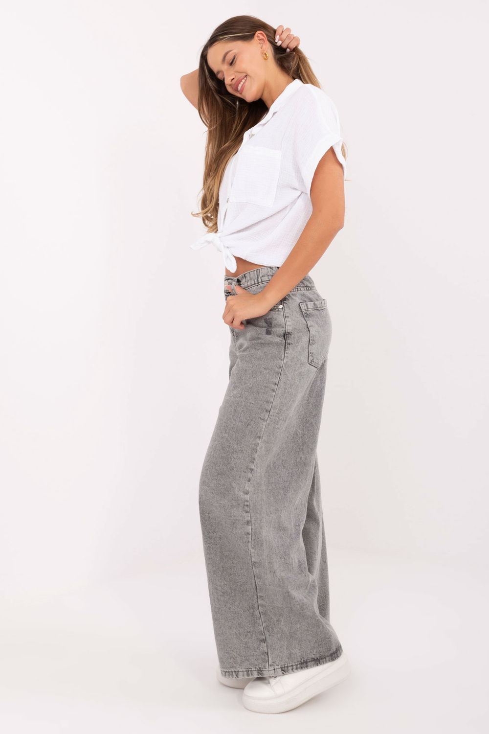Spodnie Jeansy Damskie Model D80023BG62551G135 Grey - Sublevel - obrazek 3