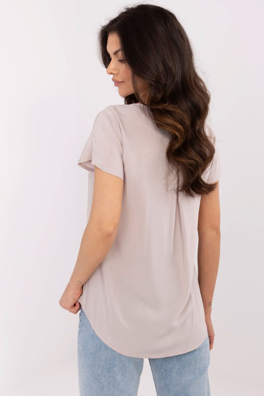 Bluzka Model D73761M11171B Beige - Sublevel - obrazek 4