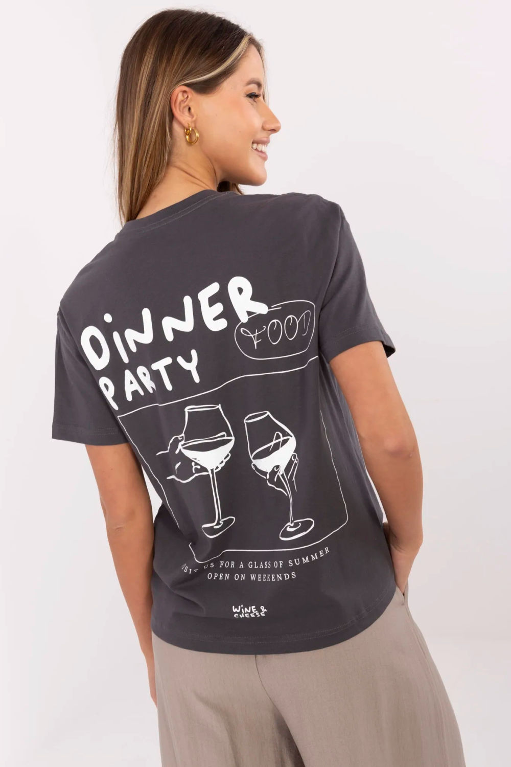 Tshirt Damski Model D12022M02738A Grafit - Sublevel - obrazek 4