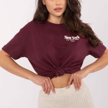 Tshirt Damski Model D12022M02645R Bordo – Sublevel