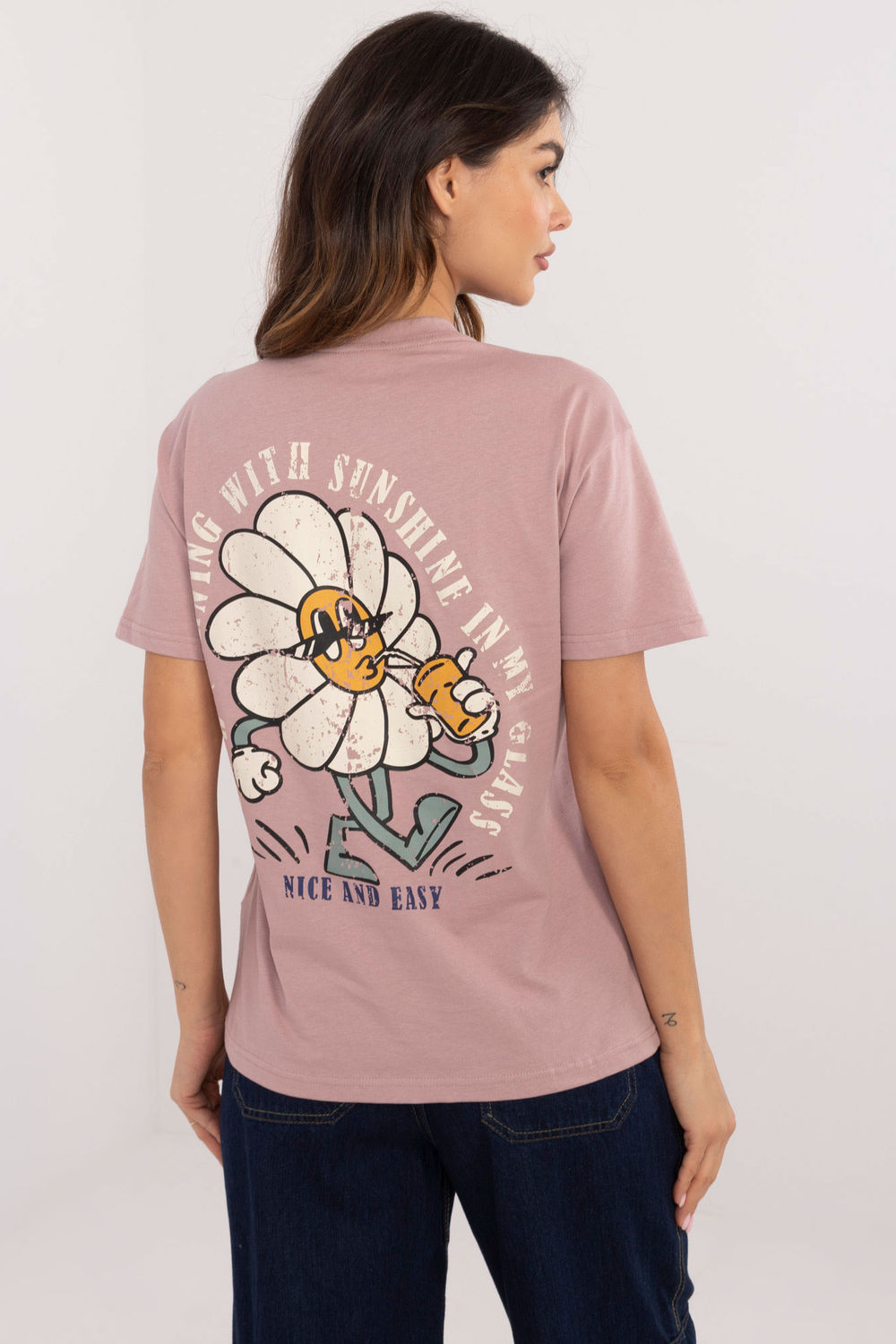 Tshirt Damski Model D12022AC02645F Dark Pink - Sublevel - obrazek 4