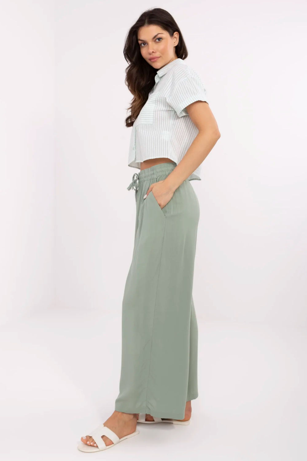 Spodnie Damskie Model D73761M62237B Pistacja - Sublevel - obrazek 3