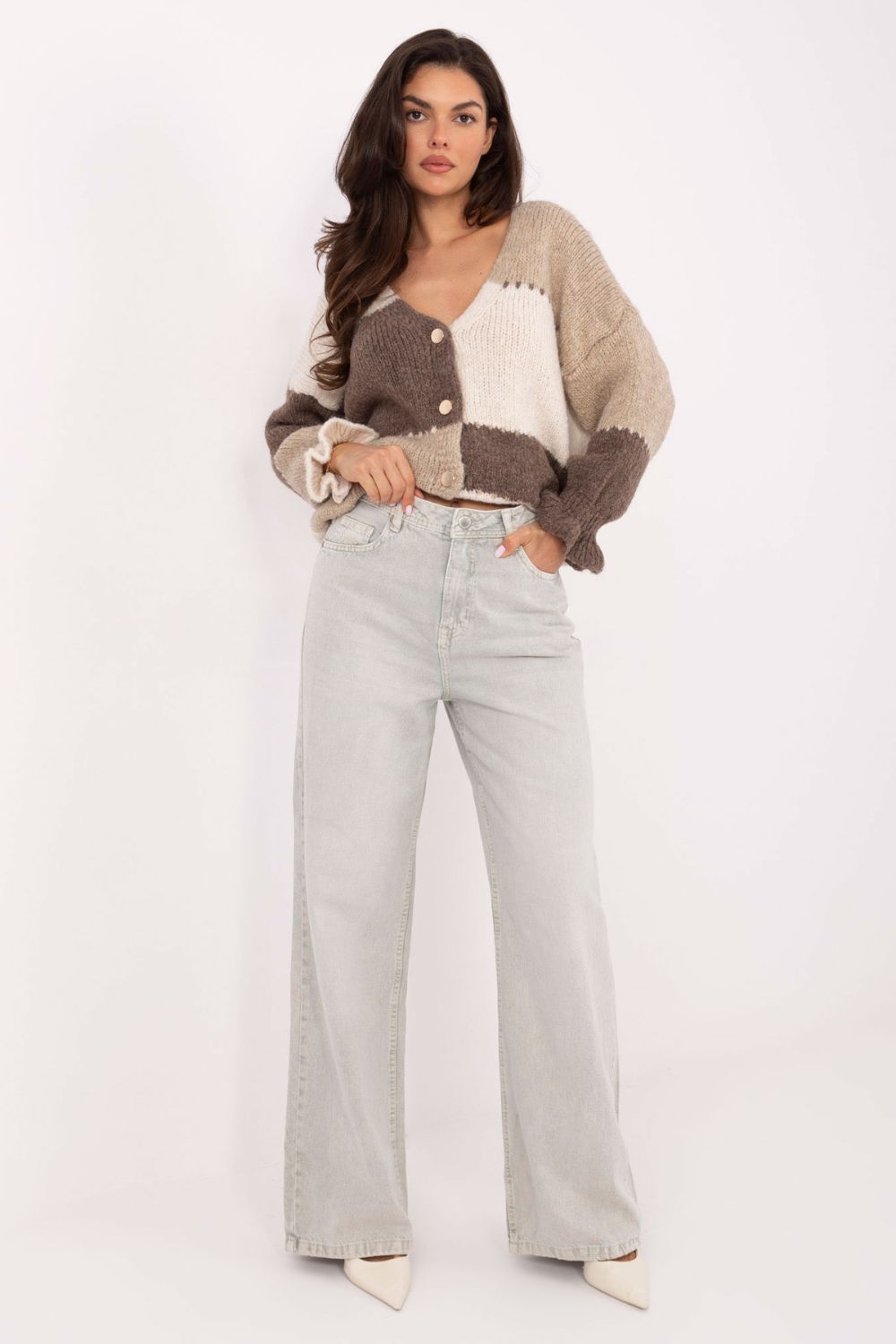 Spodnie Jeansy Damskie Model D80028BB62487A1 Light Grey - Sublevel - obrazek 4