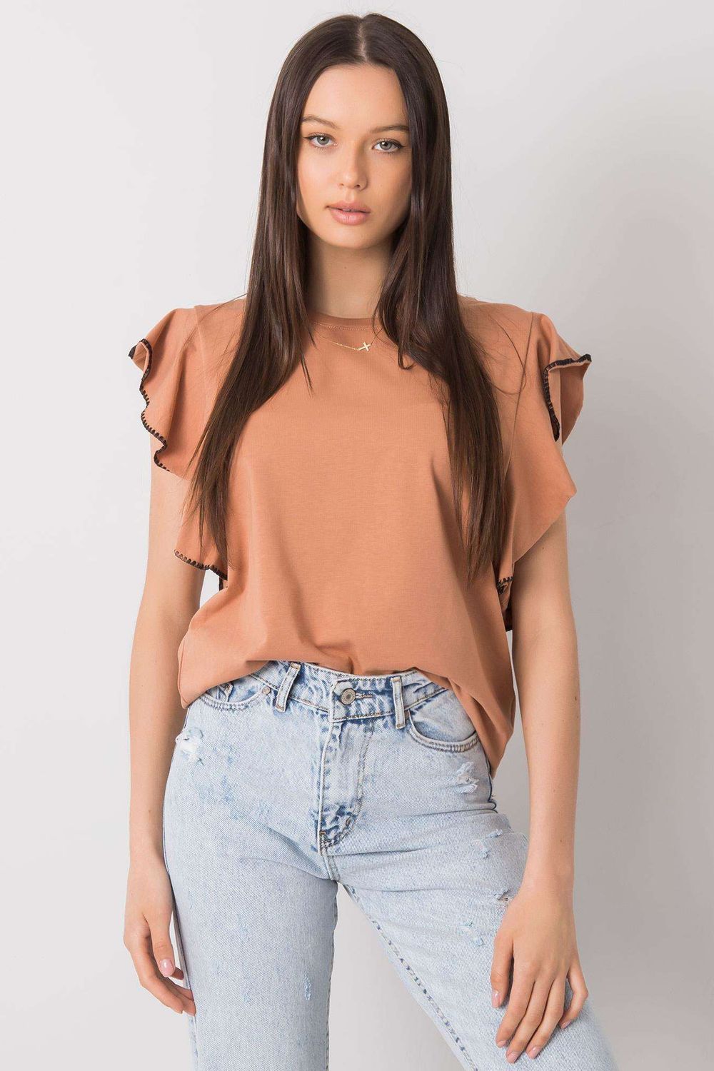 Bluzka Model FA-BZ-7063.53P Camel - Fancy - obrazek 3