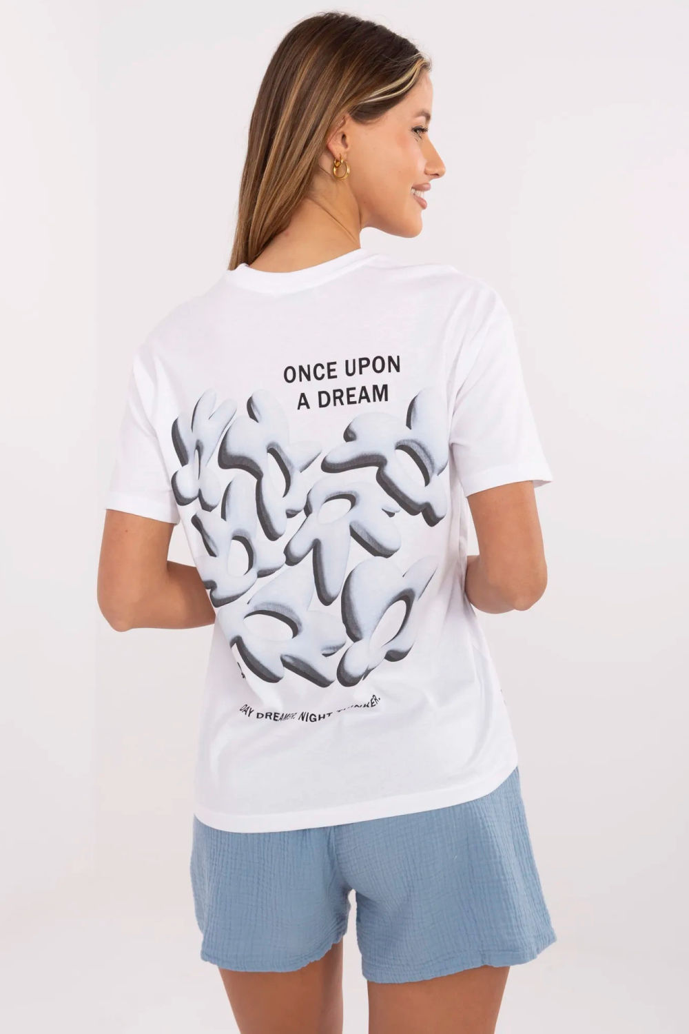 Tshirt Damski Model D12022AC02705A White/Blue - Fresh Made - obrazek 4