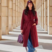 Płaszcz Damski Model Sovan BOR PLA0035 Bordo – Roco Fashion