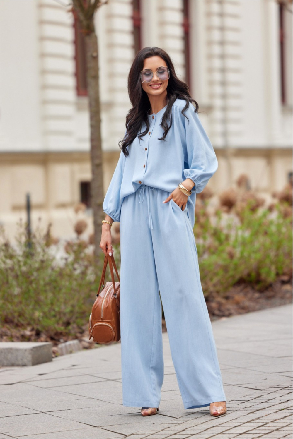 Koszula Damska Model Zaya BLU0212 J08 Blue - Roco Fashion - obrazek 5