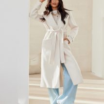 Płaszcz Damski Model Katsy EKR PLA0041 Ecru – Roco Fashion