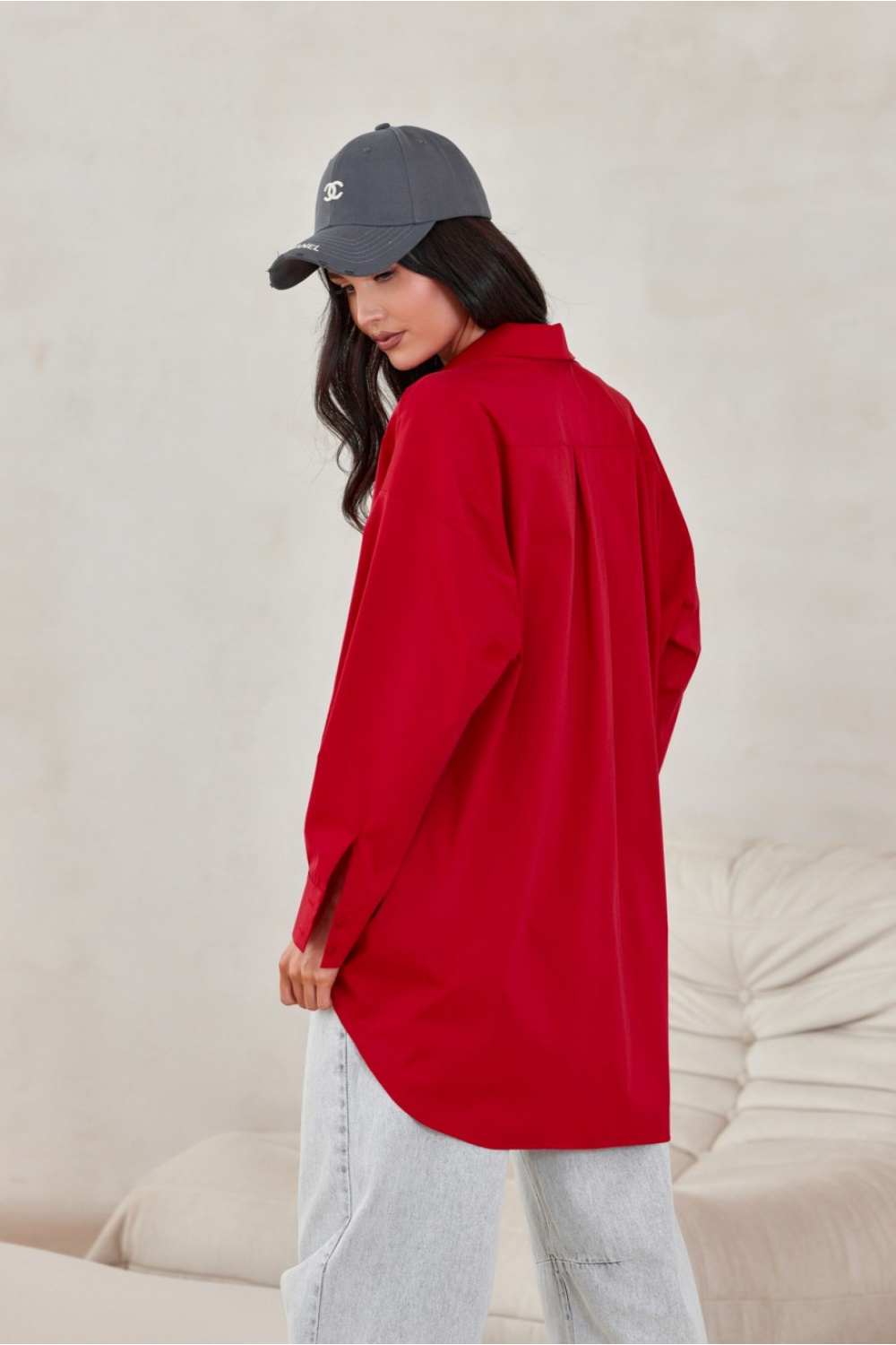 Koszula Damska Model Carolina CZE BLU0155 Red - Roco Fashion - obrazek 4