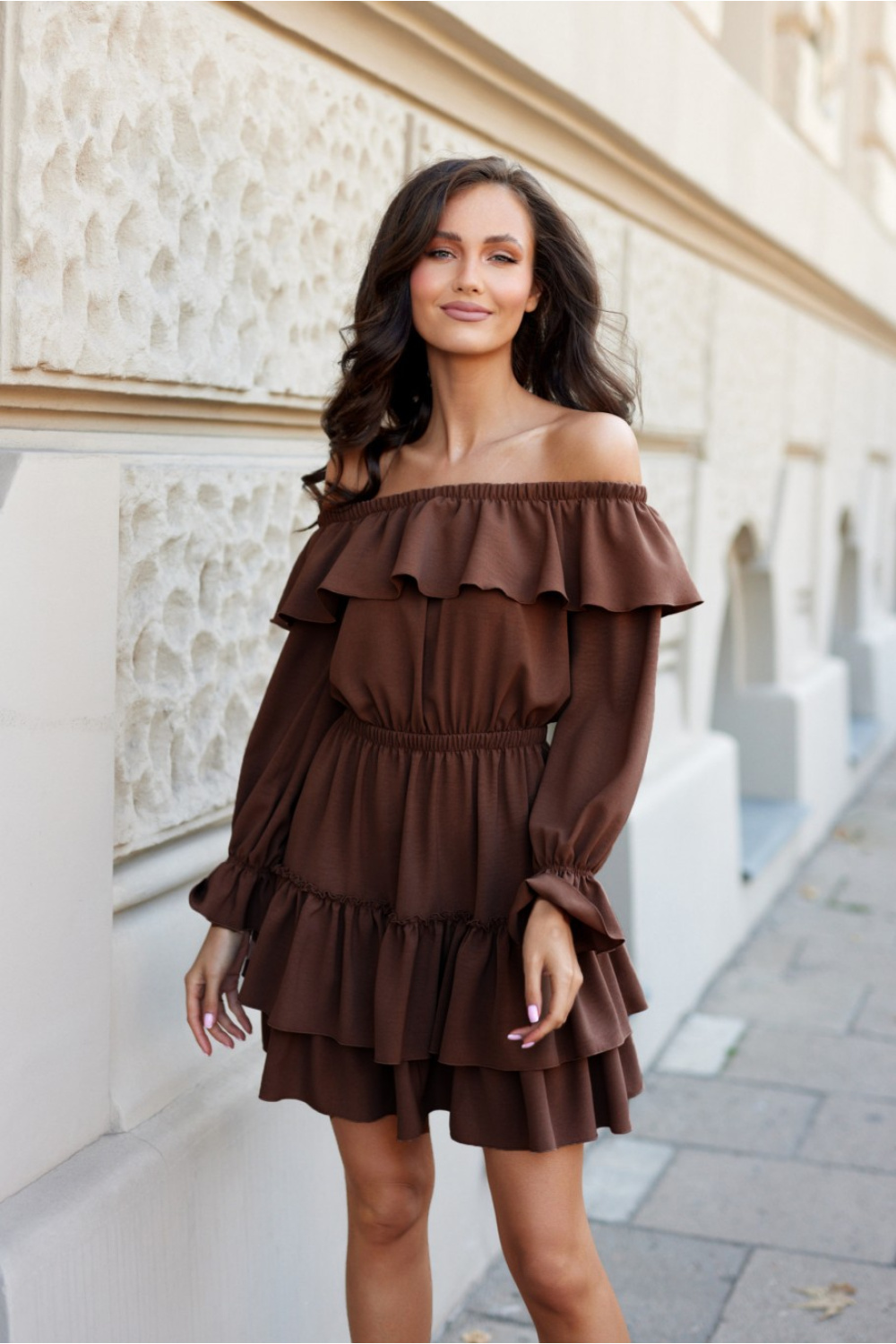 Sukienka Model Morella CBR SUK0491 Dark Brown - Roco Fashion