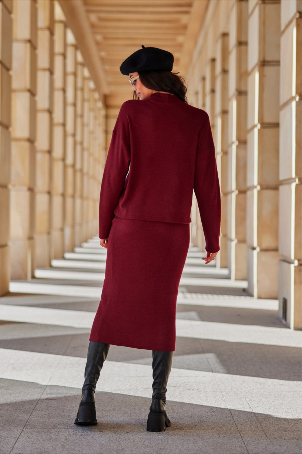 Bluzka Model Lydia BOR BLU0168 Bordo - Roco Fashion - obrazek 4