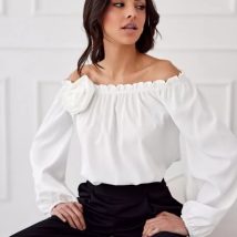 Bluzka Model Rosie EKR BLU0180 Ecru – Roco Fashion