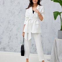 Spodnie Damskie Model EKR 0015 7/8 Ecru – Roco Fashion
