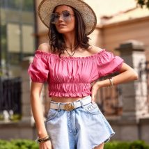 Bluzka Model AMA BLU0166 Amarant – Roco Fashion