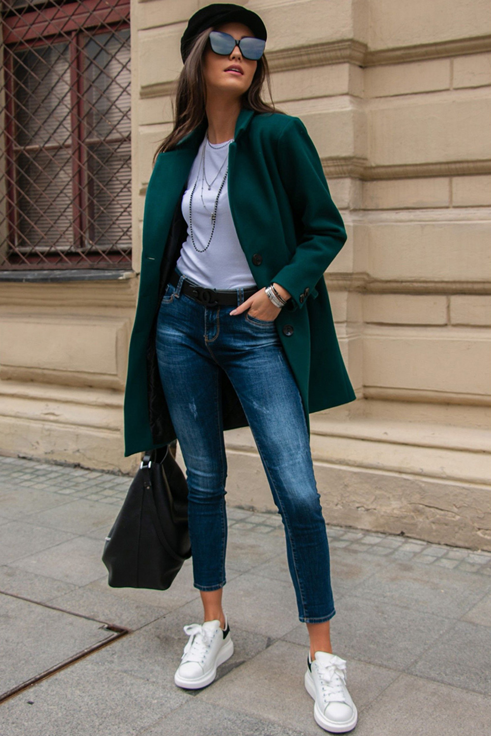 Płaszcz Damski Model ZIE PLA0012 Green - Roco Fashion - obrazek 3