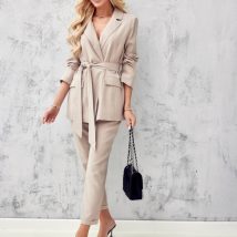 Spodnie Damskie Model BEJ 7/8 0015 Beige – Roco Fashion