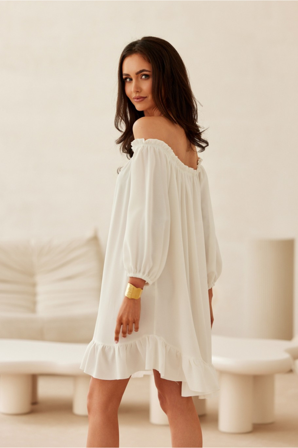 Sukienka Model Giulia EKR SUK0523 Ecru - Roco Fashion - obrazek 5