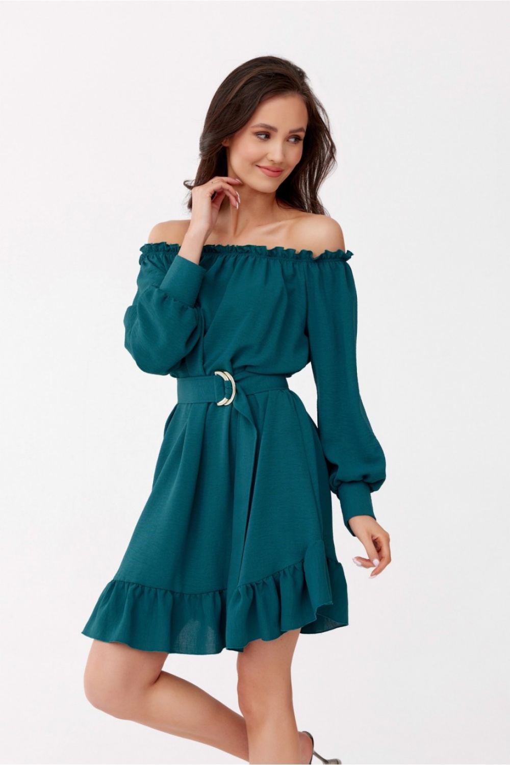 Sukienka Model Cindy BUT SUK0400 Bottle Green - Roco Fashion - obrazek 3