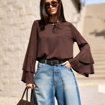 Bluzka Model Camila CBR BLU0218 Dark Brown – Roco Fashion