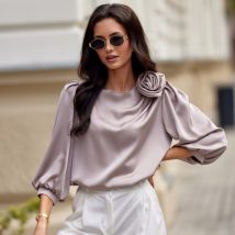 Bluzka Model Giana BEJ BLU0178 Light Beige – Roco Fashion