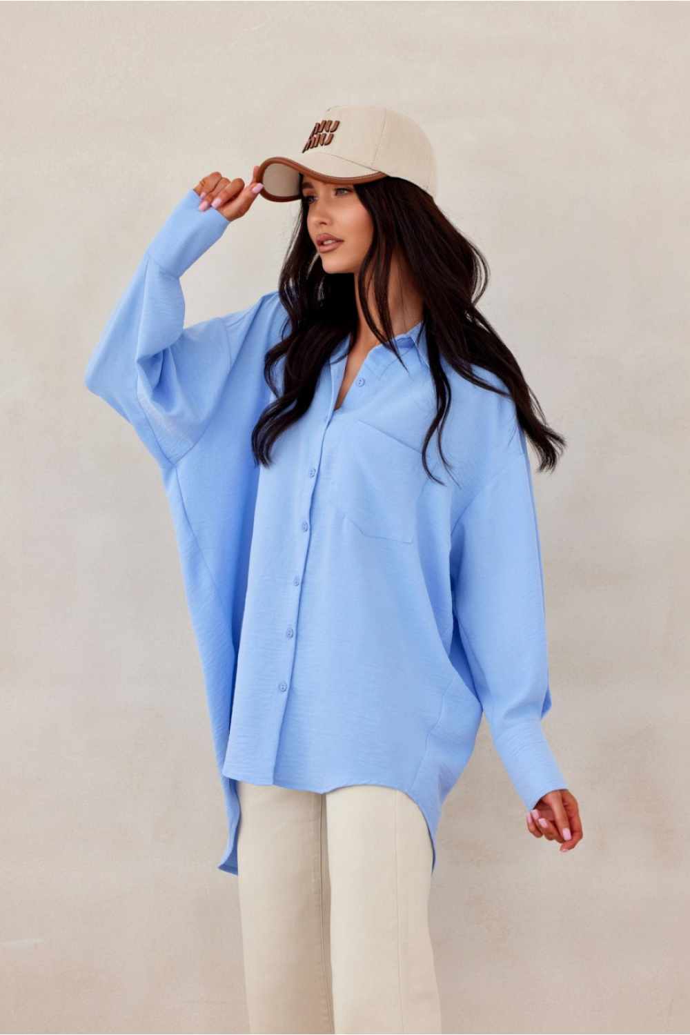 Koszula Damska Model Elisa NIE BLU0192 Blue - Roco Fashion