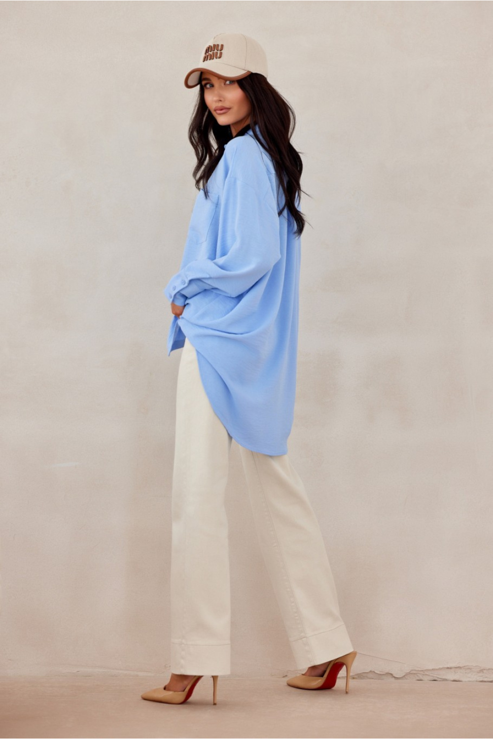 Koszula Damska Model Elisa NIE BLU0192 Blue - Roco Fashion - obrazek 4