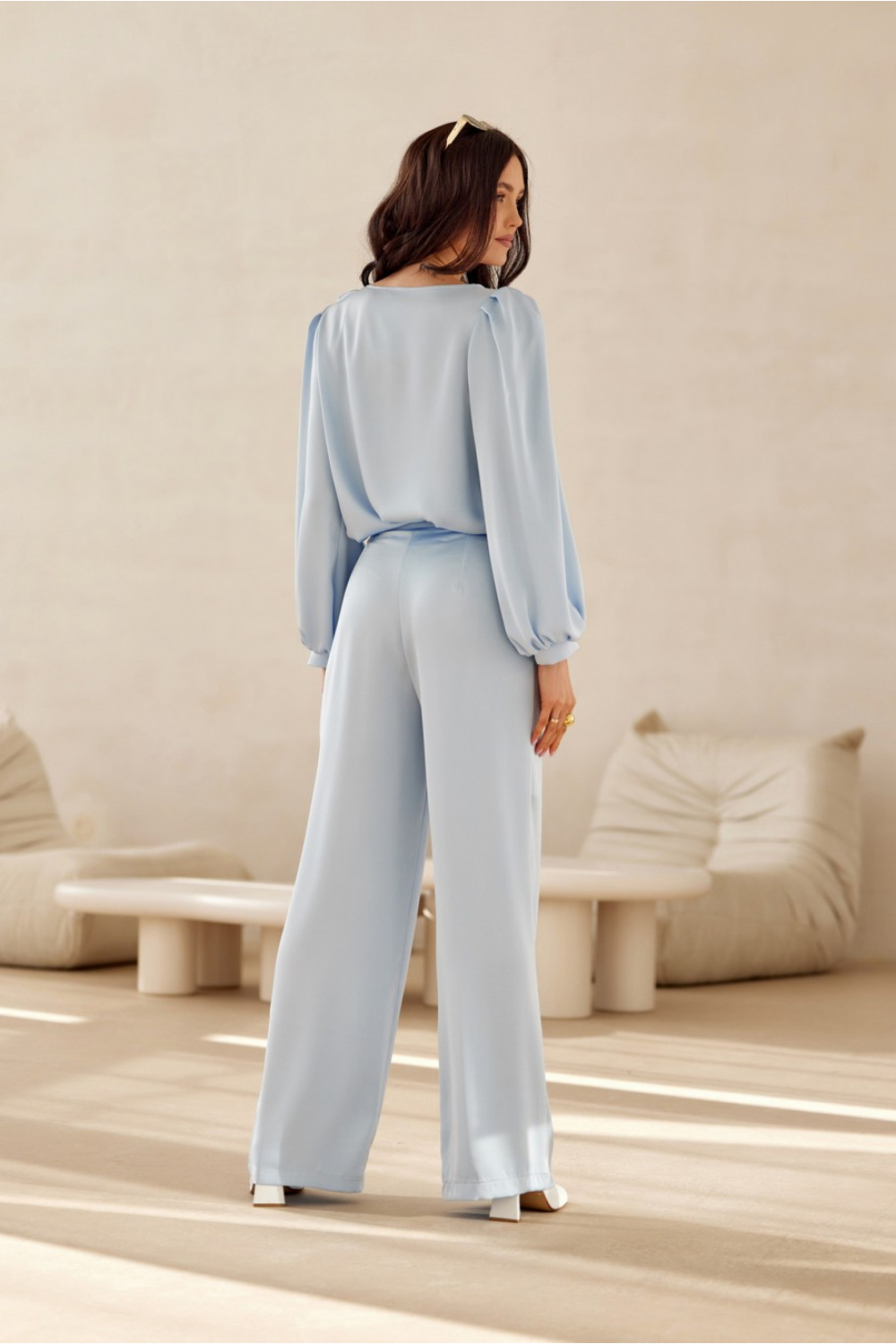 Spodnie Damskie Model Elsa BLE SPD0034 Błękit - Roco Fashion - obrazek 4